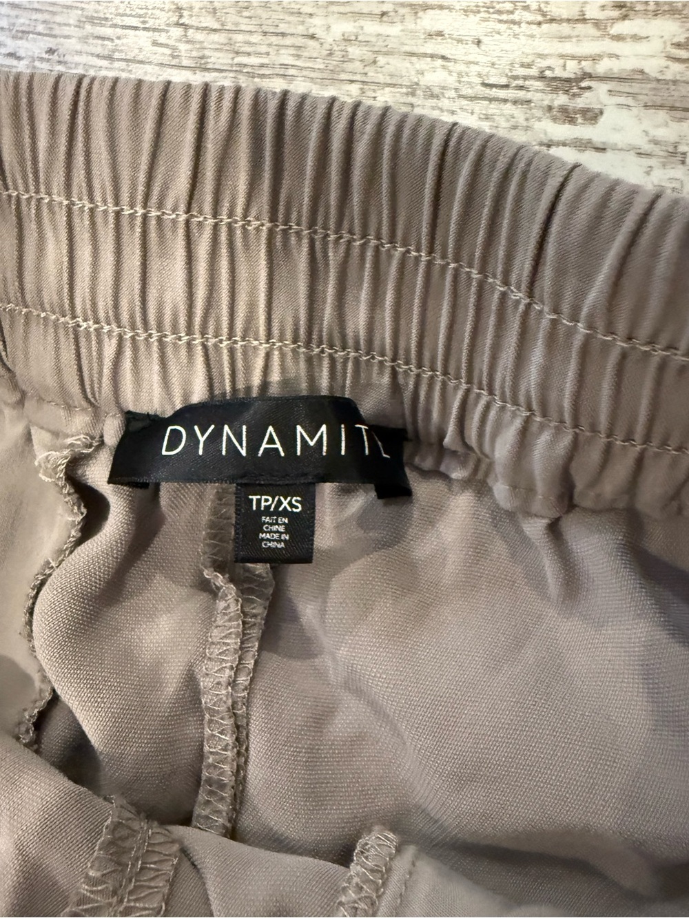 Dynamite Elastic Waist Straight-Leg Chinos in Taupe Gray - Picture 3 of 4